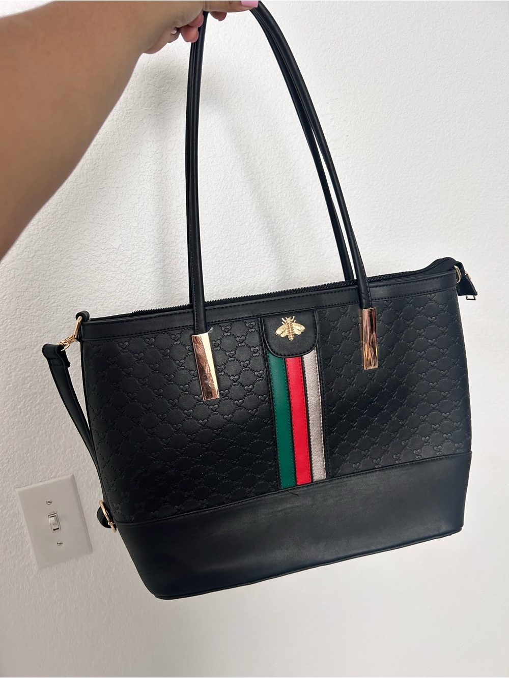 Black American Bee Tote Bag